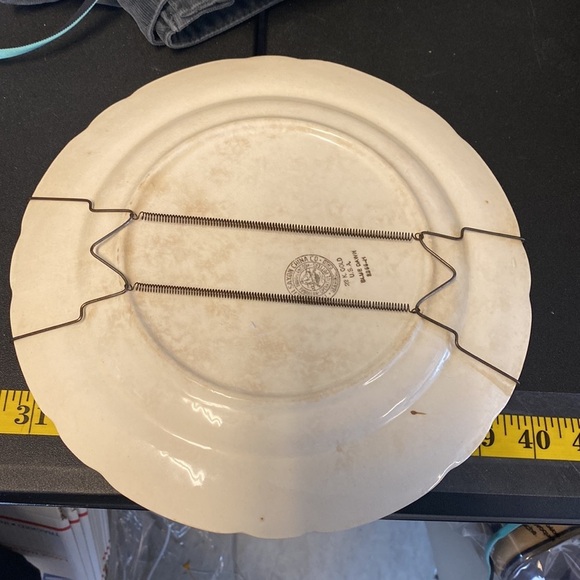 Vintage French Saxon China dinner plates 22k gold blue dawn cottagecore 2 plates - Picture 4 of 9